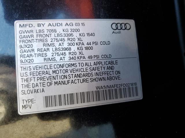 Photo 10 from auction – 2015 AUDI Q7 TDI PRE with VIN WA1VMAFE2FD021818
