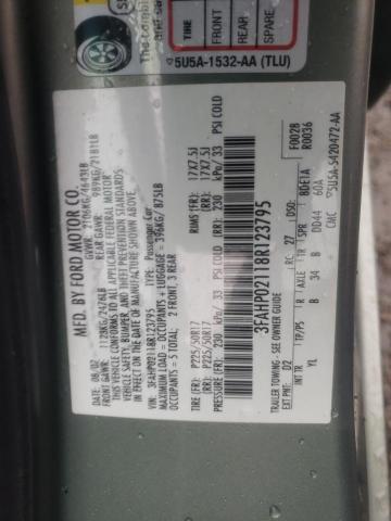 Photo 10 from auction – 2008 FORD FUSION SEL with VIN 3FAHP02118R123795