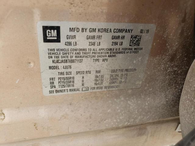 Photo 10 from auction – 2019 BUICK ENCORE PRE with VIN KL4CJASB7KB871137