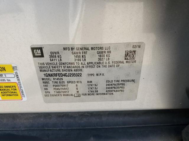 Photo 10 from auction – 2016 CHEVROLET TRAVERSE L with VIN 1GNKRFED4GJ295922