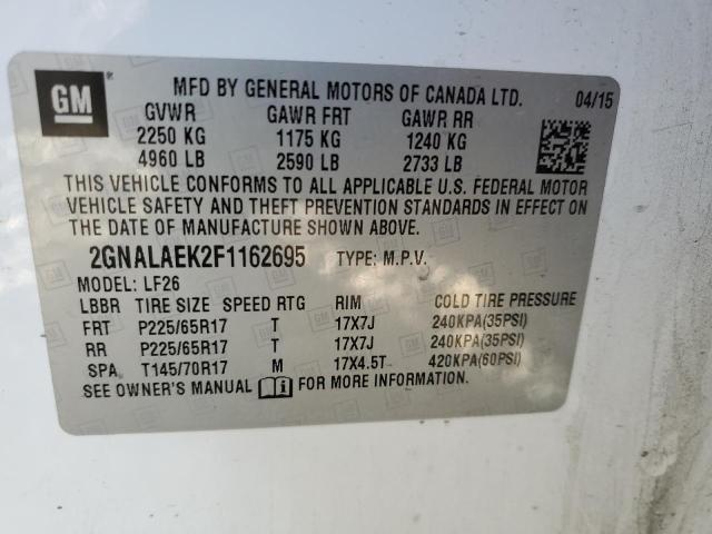 Photo 10 from auction – 2015 CHEVROLET EQUINOX LS with VIN 2GNALAEK2F1162695