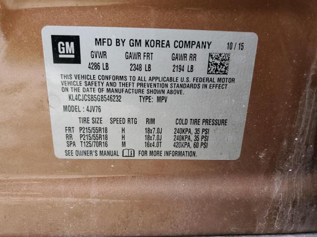 Photo 10 from auction – 2016 BUICK ENCORE with VIN KL4CJCSB5GB546232