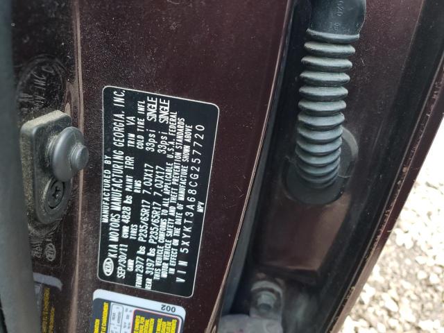 Photo 10 from auction – 2012 KIA SORENTO BA with VIN 5XYKT3A68CG257720