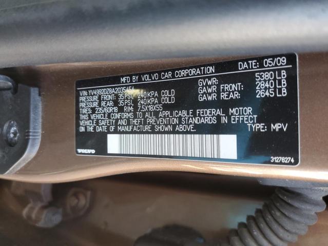 Photo 10 from auction – 2010 VOLVO XC60 T6 with VIN YV4992DZ8A2035454
