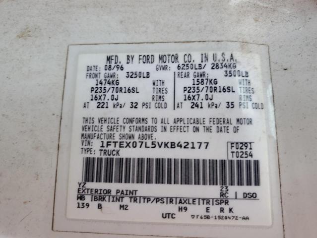 Photo 10 from auction – 1997 FORD F150 with VIN 1FTEX07L5VKB42177