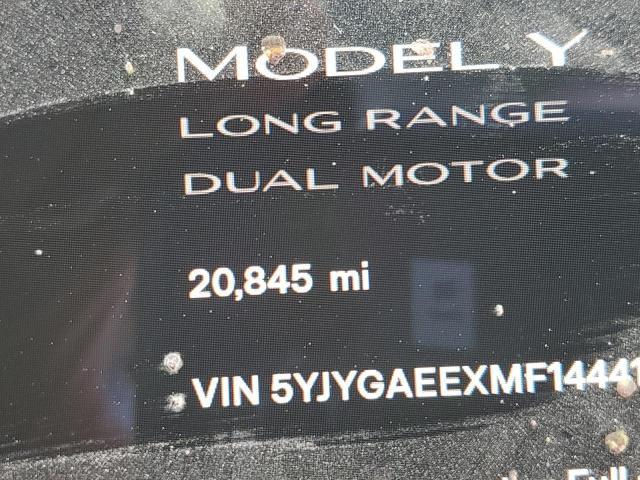 Photo 8 from auction – 2021 TESLA MODEL Y with VIN 5YJYGAEEXMF144414