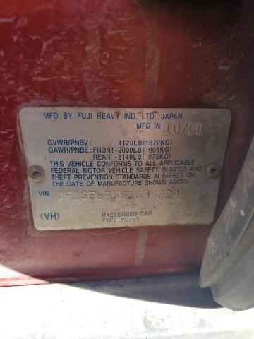 Photo 10 from auction – 2001 SUBARU FORESTER L with VIN JF1SF63551G752275