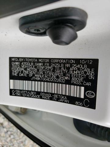 Photo 10 from auction – 2013 LEXUS ES 350 with VIN JTHBK1GG4D2022832