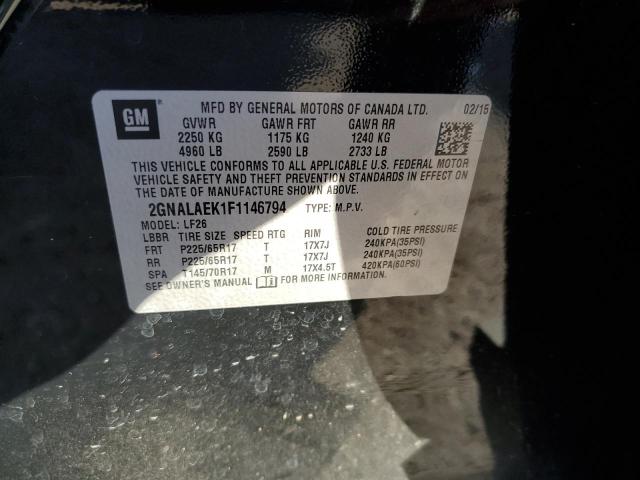 Photo 10 from auction – 2015 CHEVROLET EQUINOX LS with VIN 2GNALAEK1F1146794