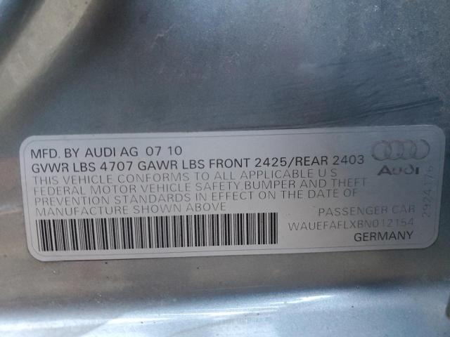 Photo 10 from auction – 2011 AUDI A4 PREMIUM with VIN WAUEFAFLXBN012154