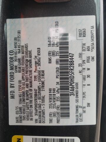 Photo 10 from auction – 2015 FORD FUSION SE with VIN 3FA6P0HD5FR288447