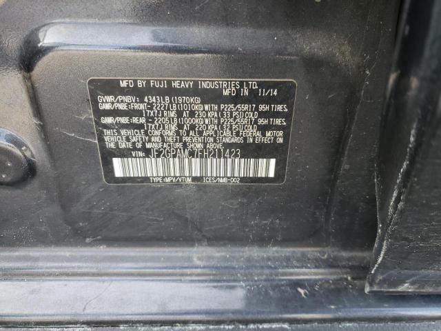 Photo 10 from auction – 2015 SUBARU XV CROSSTR with VIN JF2GPAMC7FH211423