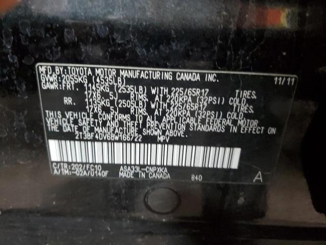 Photo 10 from auction – 2011 TOYOTA RAV4 with VIN 2T3BF4DV6BW166722