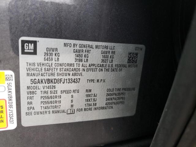 Photo 10 from auction – 2015 BUICK ENCLAVE with VIN 5GAKVBKD8FJ133437