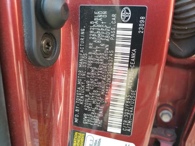 Photo 10 from auction – 2005 TOYOTA CAMRY LE with VIN 4T1BE32K35U063745