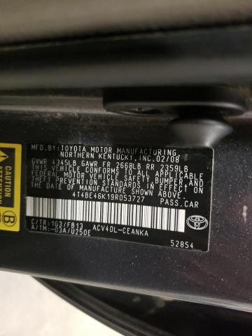 Photo 10 from auction – 2009 TOYOTA CAMRY BASE with VIN 4T4BE46K19R053727