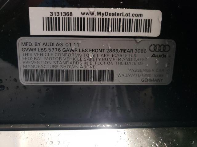 Photo 10 from auction – 2011 AUDI A8 QUATTRO with VIN WAUAVAFD1BN015888