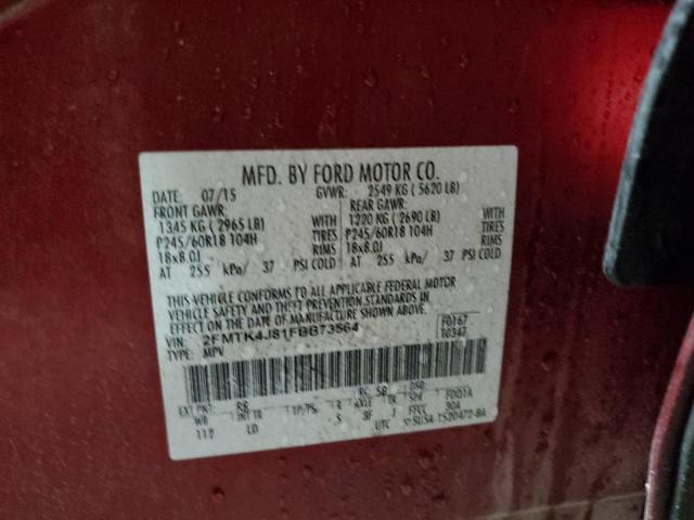 Photo 10 from auction – 2015 FORD EDGE SEL with VIN 2FMTK4J81FBB73564