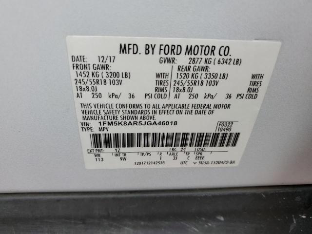 Photo 10 from auction – 2018 FORD EXPLORER P with VIN 1FM5K8AR5JGA46018
