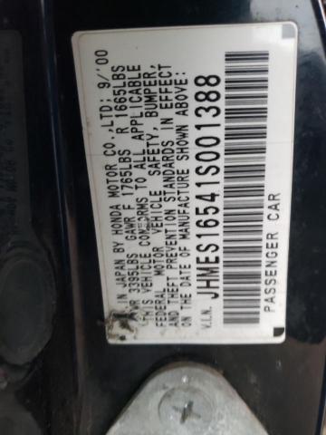 Photo 10 from auction – 2001 HONDA CIVIC with VIN JHMES16541S001388