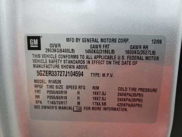 Photo 10 from auction – 2007 SATURN OUTLOOK SP with VIN 5GZER33727J104594