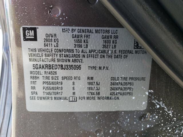 Photo 10 from auction – 2011 BUICK ENCLAVE CX with VIN 5GAKRBED7BJ335096