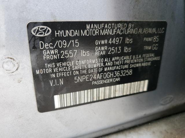 Photo 10 from auction – 2016 HYUNDAI SONATA SE with VIN 5NPE24AF0GH363258