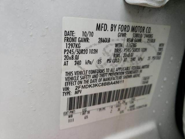 Photo 10 from auction – 2011 FORD EDGE LIMIT with VIN 2FMDK3KC8BBA45611
