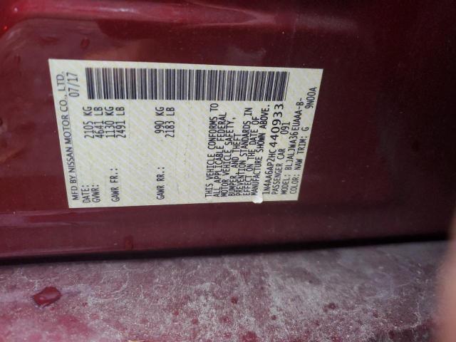 Photo 10 from auction – 2017 NISSAN MAXIMA 3.5 with VIN 1N4AA6AP2HC440933