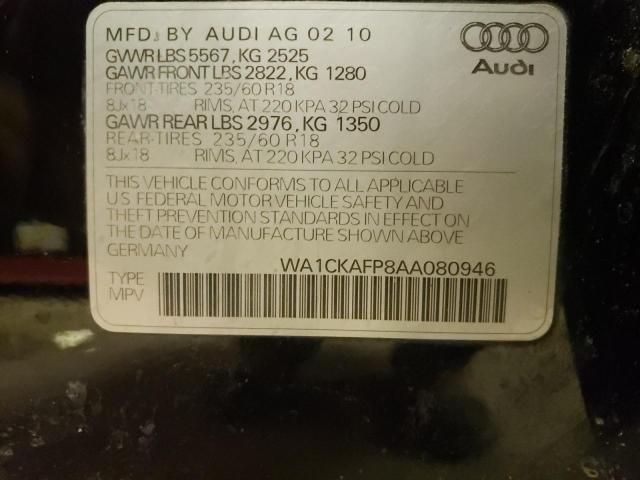 Photo 10 from auction – 2010 AUDI Q5 PREMIUM with VIN WA1CKAFP8AA080946
