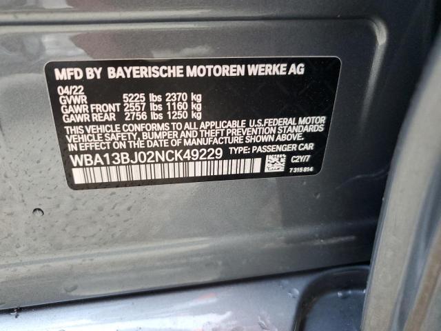 Photo 10 from auction – 2022 BMW 530 XI with VIN WBA13BJ02NCK49229