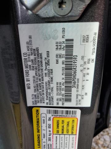 Photo 10 from auction – 2016 FORD FUSION SE with VIN 3FA6P0HD6GR319593