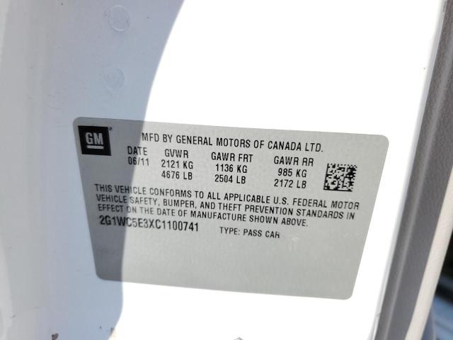 Photo 10 from auction – 2012 CHEVROLET IMPALA LTZ with VIN 2G1WC5E3XC1100741
