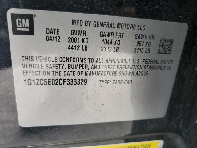 Photo 10 from auction – 2012 CHEVROLET MALIBU 1LT with VIN 1G1ZC5E02CF333329