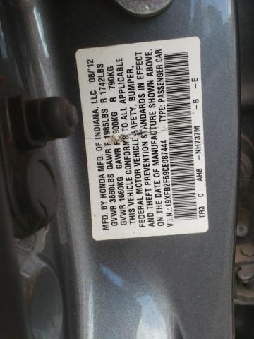 Photo 10 from auction – 2012 HONDA CIVIC LX with VIN 19XFB2F59CE087444