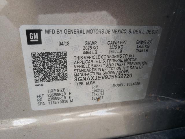 Photo 10 from auction – 2018 CHEVROLET EQUINOX LT with VIN 3GNAXJEV9JS632720
