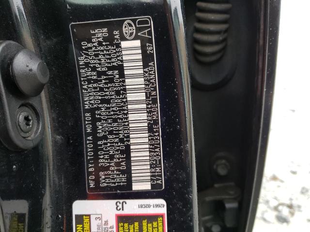 Photo 10 from auction – 2010 TOYOTA COROLLA BA with VIN 2T1BU4EE4AC457121