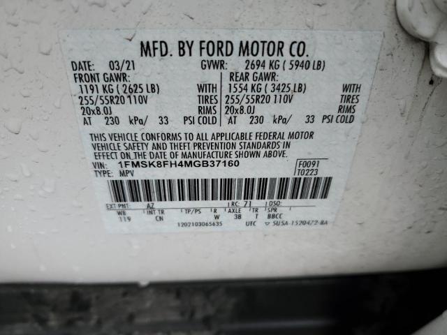 Photo 14 from auction – 2021 FORD EXPLORER L with VIN 1FMSK8FH4MGB37160