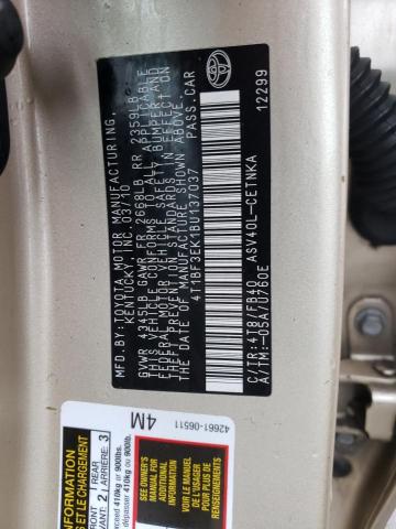Photo 10 from auction – 2011 TOYOTA CAMRY BASE with VIN 4T1BF3EK1BU137037