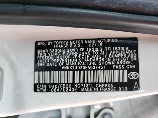 Photo 10 from auction – 2015 TOYOTA YARIS with VIN VNKKTUD30FA037457