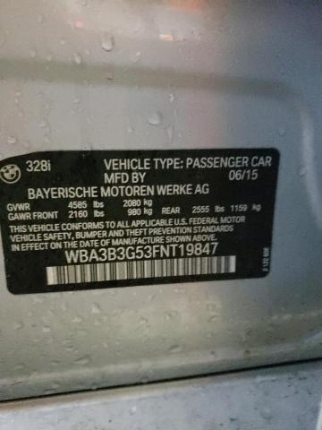 Photo 10 from auction – 2015 BMW 328 XI with VIN WBA3B3G53FNT19847