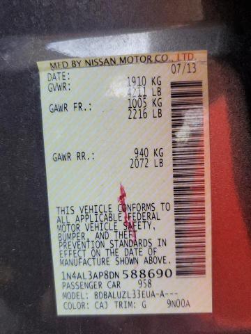 Photo 10 from auction – 2013 NISSAN ALTIMA 2.5 with VIN 1N4AL3AP8DN588690