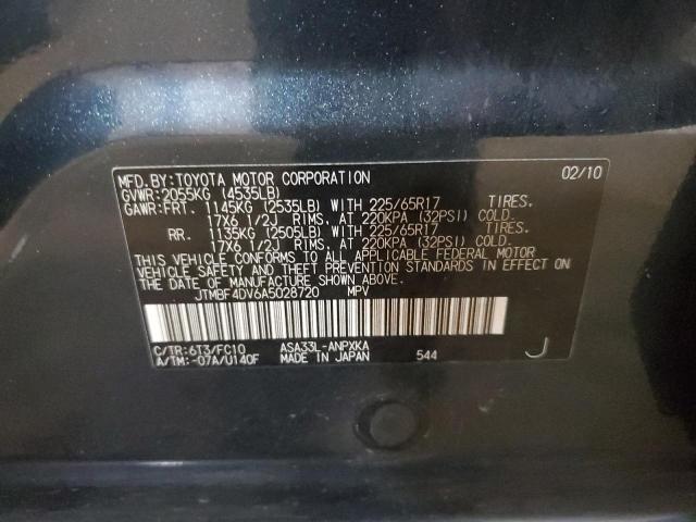 Photo 10 from auction – 2010 TOYOTA RAV4 with VIN JTMBF4DV6A5028720