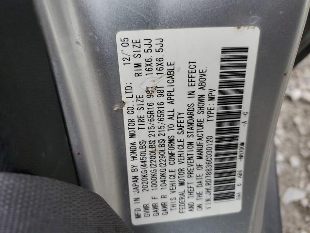 Photo 10 from auction – 2006 HONDA CRV with VIN JHLRD78836C030120