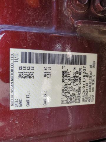 Photo 10 from auction – 2012 NISSAN ALTIMA BAS with VIN 1N4AL2AP5CC178207