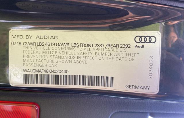 Photo 10 from auction – 2019 AUDI A4 PREMIUM with VIN WAUGMAF48KN020440