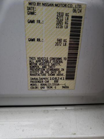 Photo 10 from auction – 2015 NISSAN ALTIMA 2.5 with VIN 1N4AL3AP4FC108241