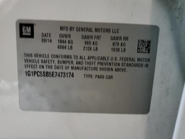 Photo 10 from auction – 2014 CHEVROLET CRUZE LT with VIN 1G1PC5SB5E7473174
