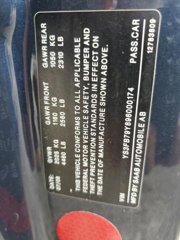 Photo 10 from auction – 2009 SAAB 9-3 2.0T with VIN YS3FB79Y896000174