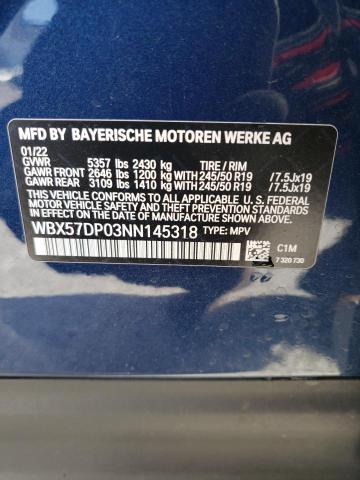 Photo 10 from auction – 2022 BMW X3 XDRIVE3 with VIN WBX57DP03NN145318